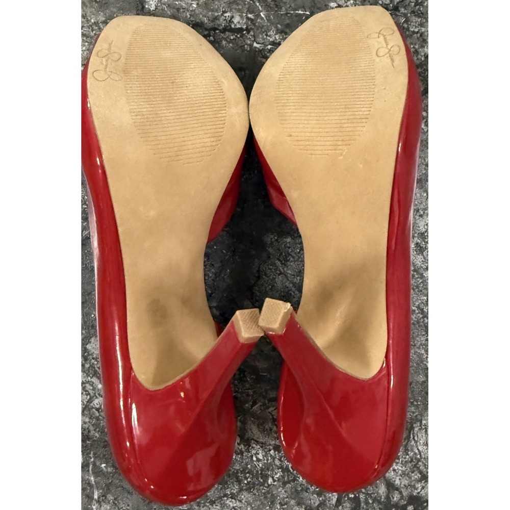 Jessica Simpson Red Patent Peep-Toe High Heels - Picture 10 of 10